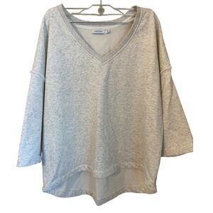 MERSEA One Size Frenchie French V-Neck Sweatshirt Ash Heather Gray